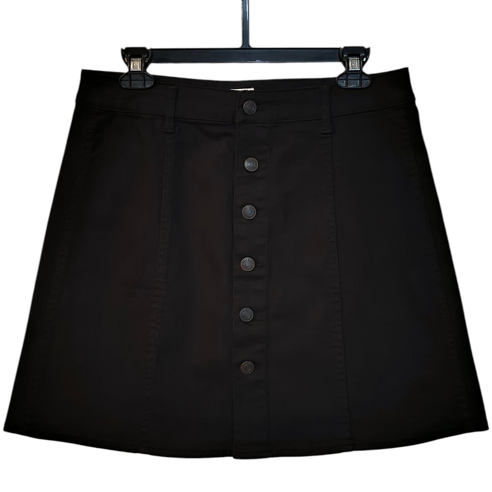 Mossimo Supply Co. Black Denim Button-Front Skirt